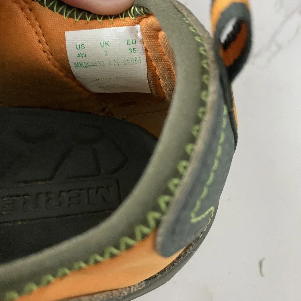Merrell Hiking Sandals Kids Sz 4W Grey Orange‎ Outdoor Camping